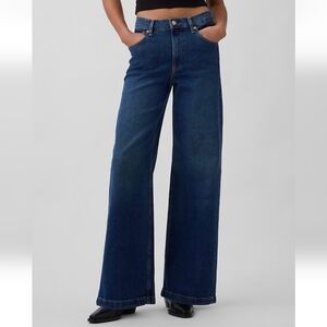 Gap High Rise Stride Wide Leg Jeans Dark Wash - Size 27